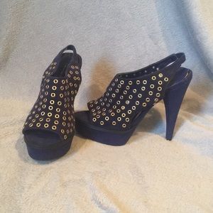 Purple Steve Madden peep toe heels